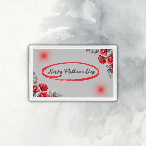 Floral Grey  Red Happy Mothers Day  Acrylic Tray