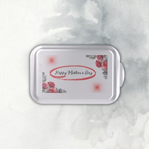 Floral Grey  Red Happy Mothers Day  Cake Pan