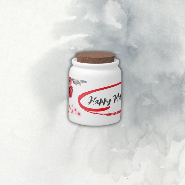 Floral Grey & Red Happy Mother's Day | Candy Jar (Creator Uploaded)