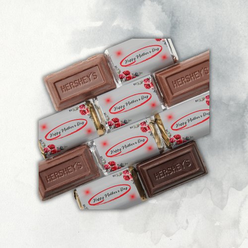 Floral Grey  Red Happy Mothers Day  Hersheys Miniatures