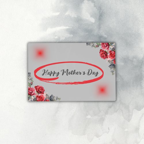 Floral Grey  Red Happy Mothers Day  Placemat