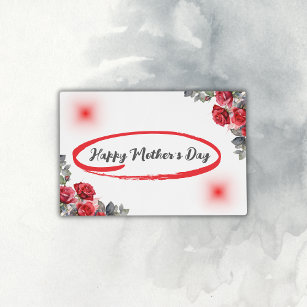 Floral Grey & Red Happy Mother's Day   Placemat
