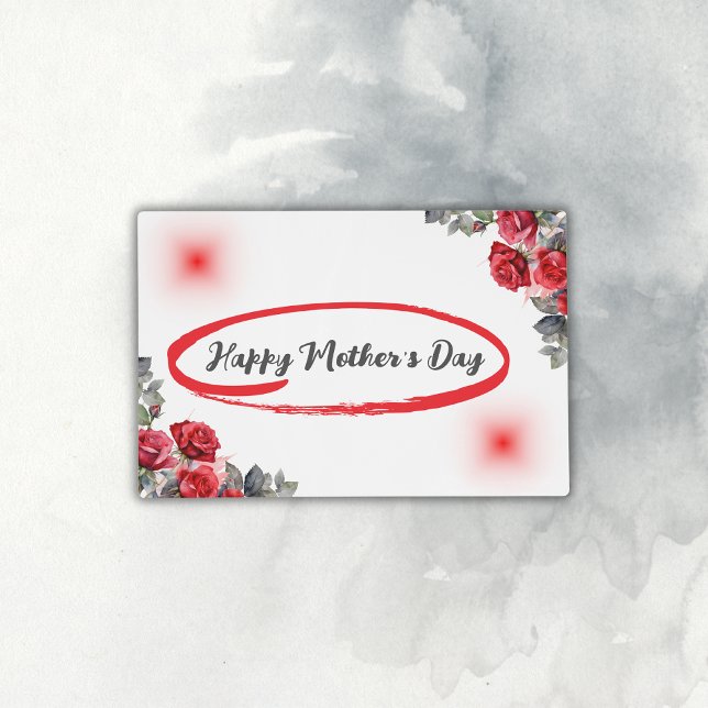 Floral Grey & Red Happy Mother's Day | Placemat (Creator Uploaded)