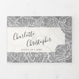 floral grey tri-fold all in one wedding