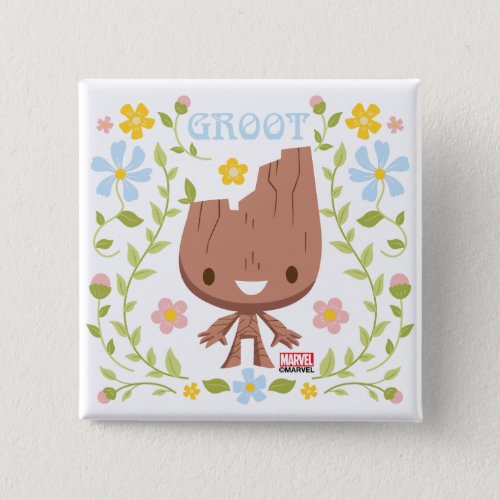 Floral Groot Graphic Button
