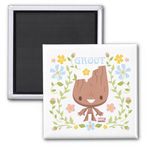 Floral Groot Graphic Magnet