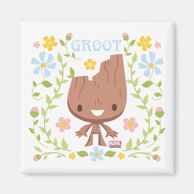 Floral Groot Graphic Magnet (Front)