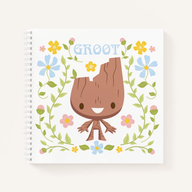 Floral Groot Graphic Notebook (Front)