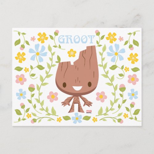 Floral Groot Graphic Postcard
