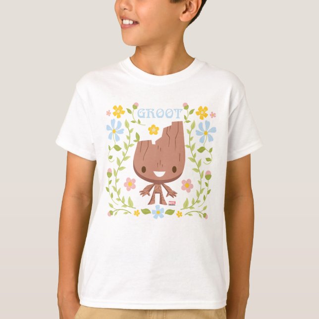 Floral Groot Graphic T-Shirt (Front)