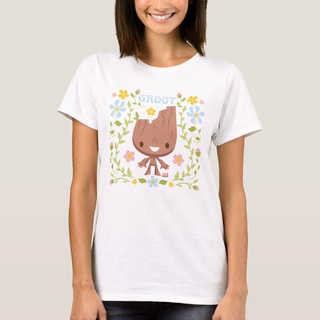 Floral Groot Graphic T-Shirt (Front)
