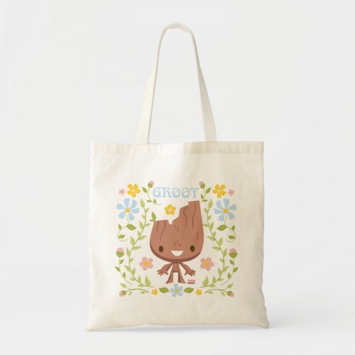 Floral Groot Graphic Tote Bag