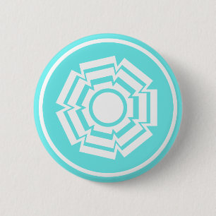Floral Groove Button, Turquoise Button
