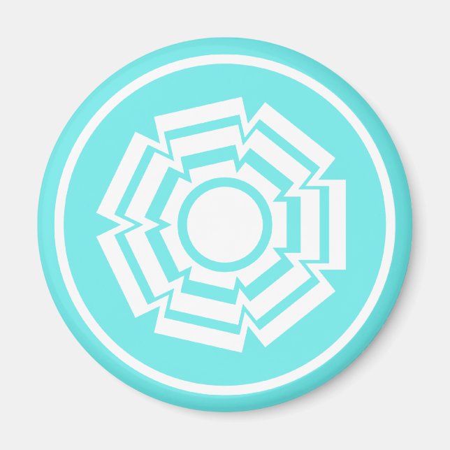 Floral Groove Magnet, Turquoise Magnet (Front)