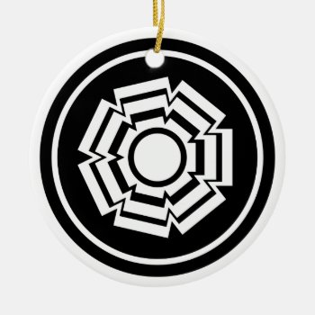 Floral Groove Ornament  Black And White Ceramic Ornament by Superstarbing at Zazzle