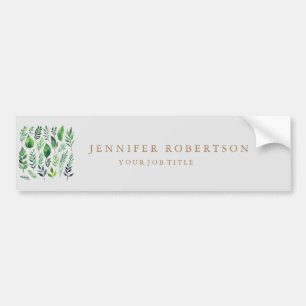 Floral Grrenery Classical Personalized Customized Bumper Sticker
