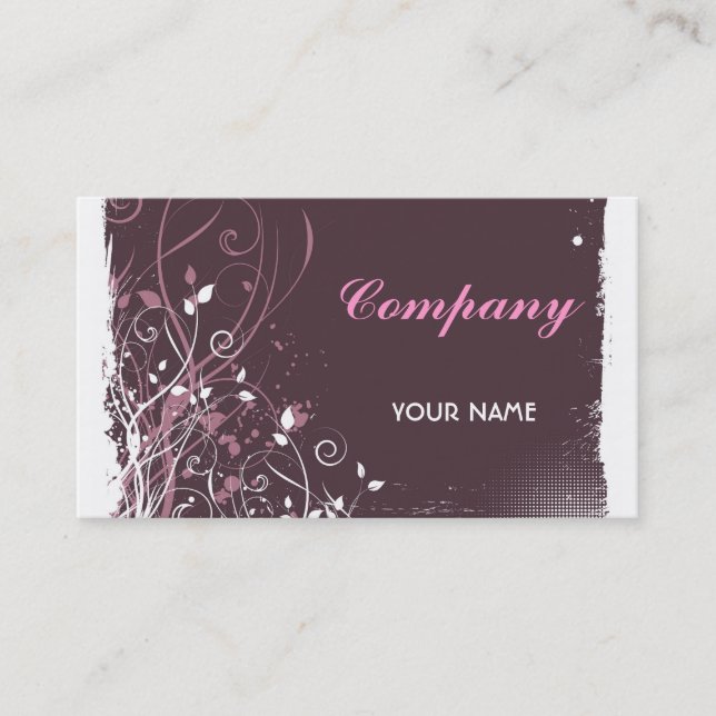 Floral Grunge Business Card (Front)