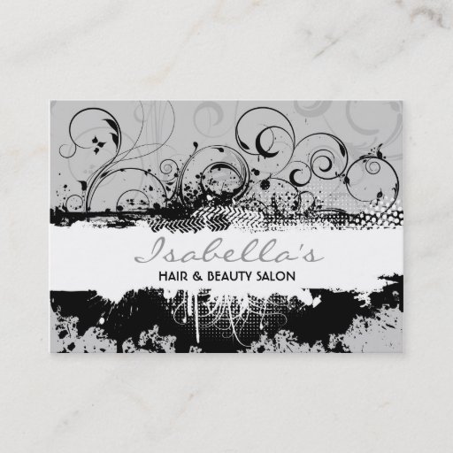 Customizable Floral Grunge Business Card