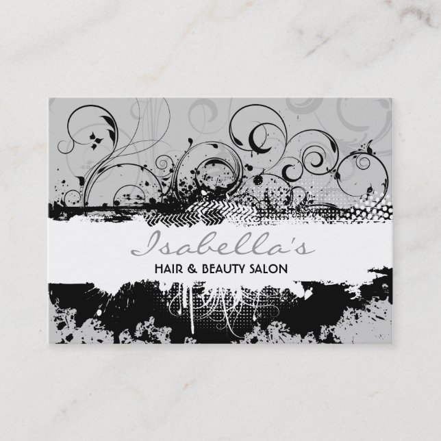 Floral Grunge Business Card (Front)