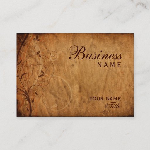 Customizable Floral Grunge Business Card