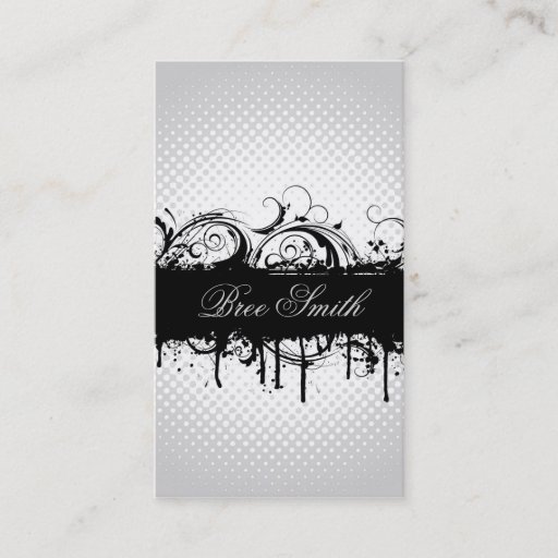 Customizable Floral Grunge Business Card