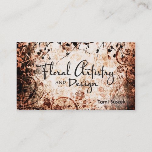 Floral Grunge Business Card