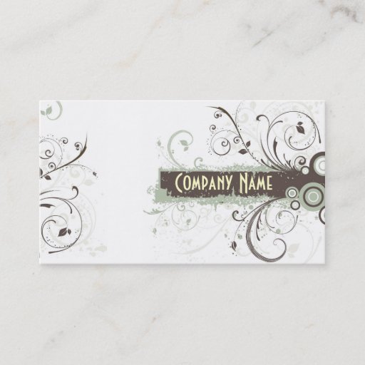 Customizable Floral Grunge Business Card