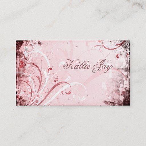 Customizable Floral Grunge Business Card