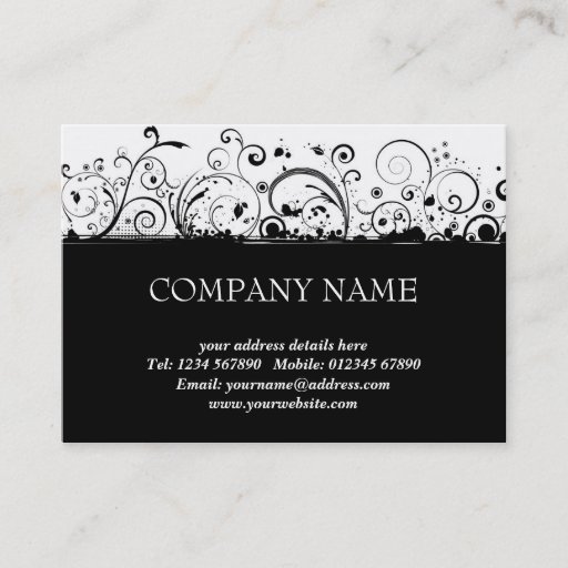 Customizable Floral Grunge Business Card