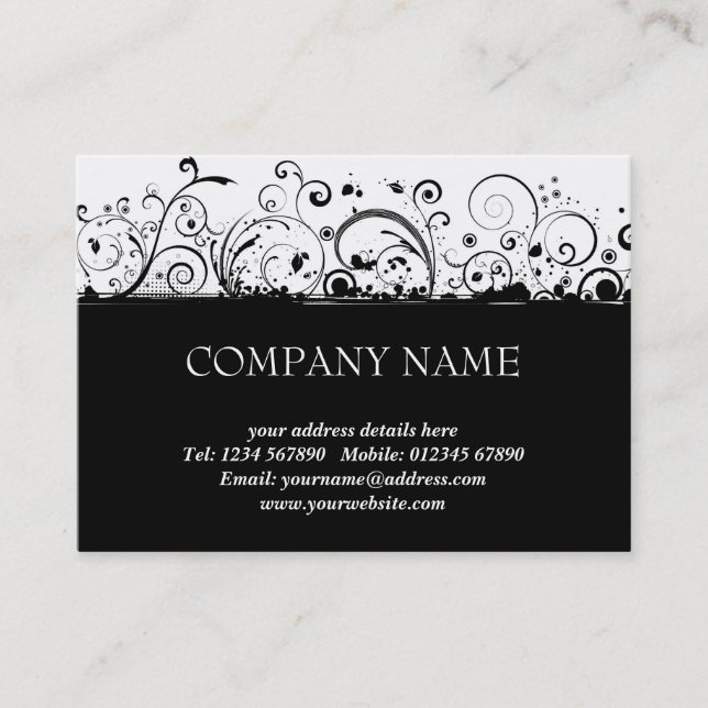 Floral Grunge Business Card (Front)