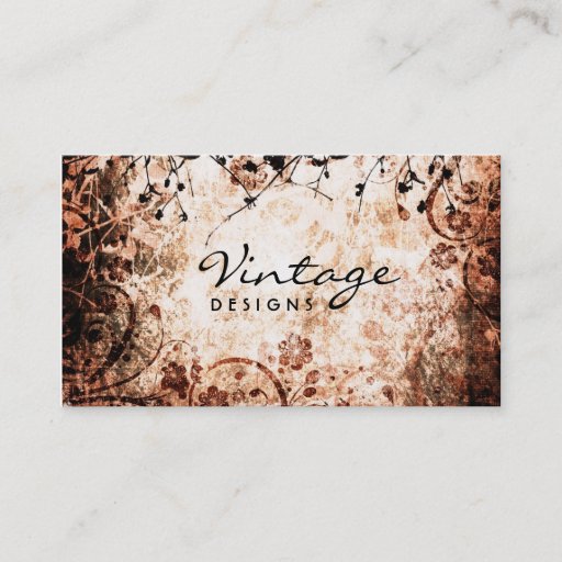 Customizable Floral Grunge Business Card