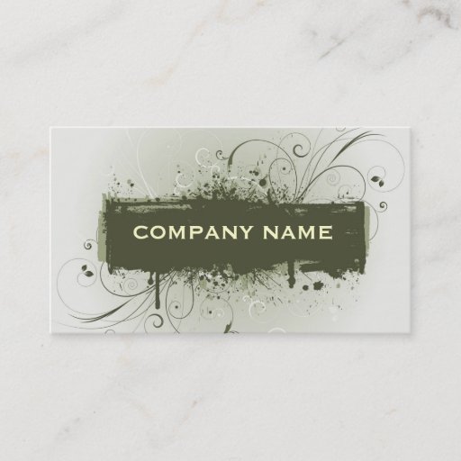 Customizable Floral Grunge Business Card