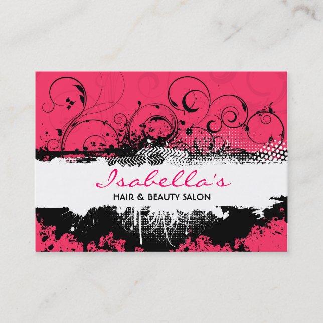 Floral Grunge Business Card (Front)