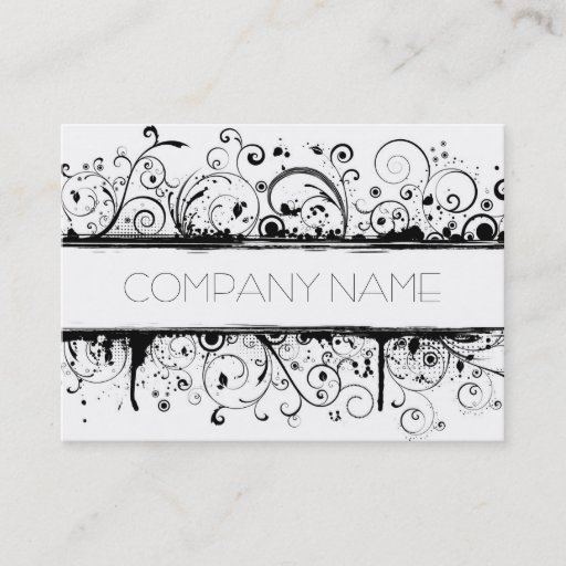 Customizable Floral Grunge Business Card