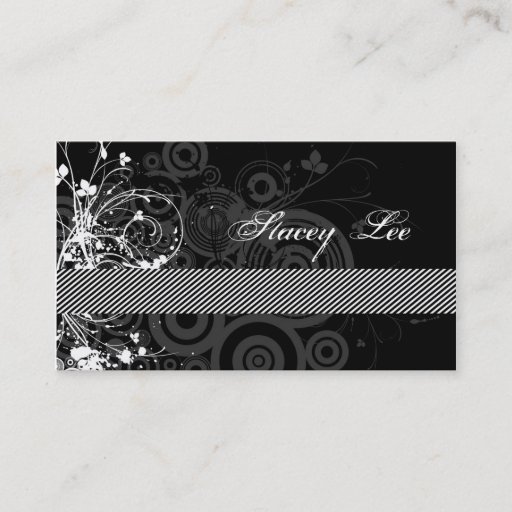 Customizable Floral Grunge Business Card