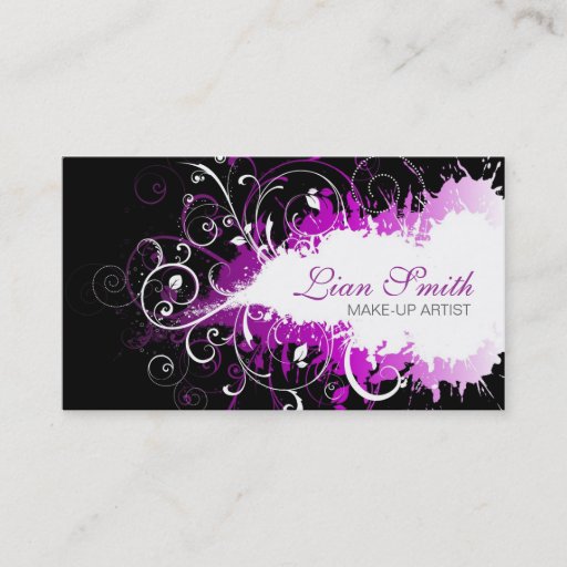 Customizable Floral Grunge Business Card