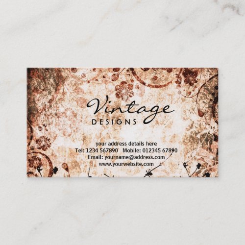 Floral Grunge Business Card