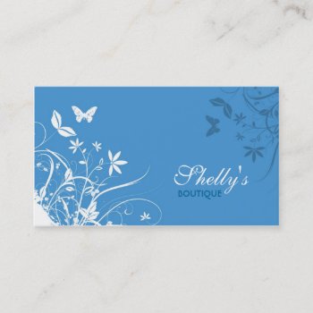 Floral Grunge Butterflies Business Card by Kjpargeter at Zazzle