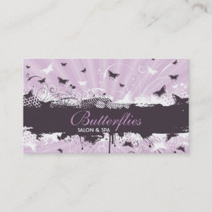 Floral Grunge Butterfly Business Card