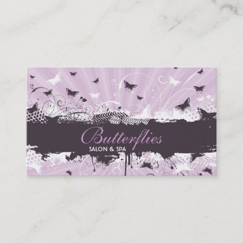 Floral Grunge Butterfly Business Card