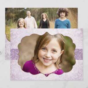Floral Grunge Double Sided Mauve 2 Photo Holiday
