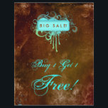 Floral Grunge Flyer Salon Spa Blue Brown<br><div class="desc">Floral Grunge Flyer Salon Spa Blue Brown.</div>