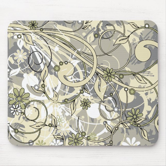 floral grunge mouse pad (Front)
