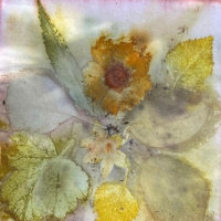 Floral Grunge Muted Autumn Leaves Design Tissue Paper