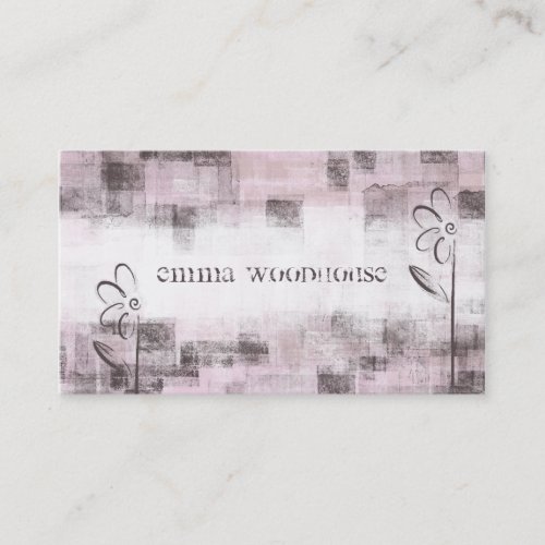 Floral Grunge Purple &amp; Lilac Business Card Template