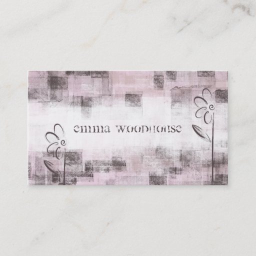 Customizable Floral Grunge Purple &amp; Lilac Business Card Template