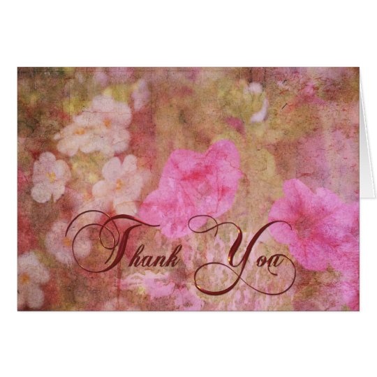 Floral Grunge Thank You Card