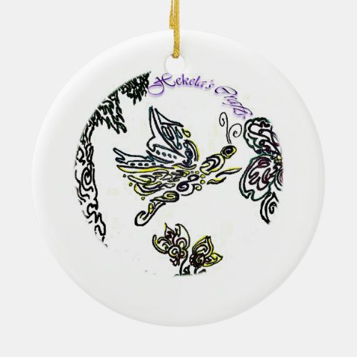 Floral Guam Ceramic Ornament