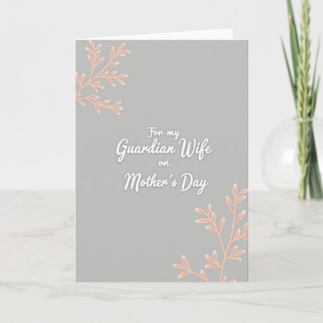 Floral Guardian Wife Mothers Day Card (Front)