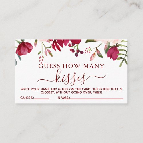 Floral Guess How Many Baby Shower Game Card